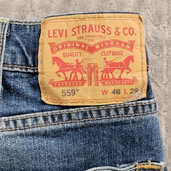 Levi's 559 Relaxed Straight 47x29 Blue Jeans Medium Wash‎ Casual Modern Denim - Picture 10 of 12